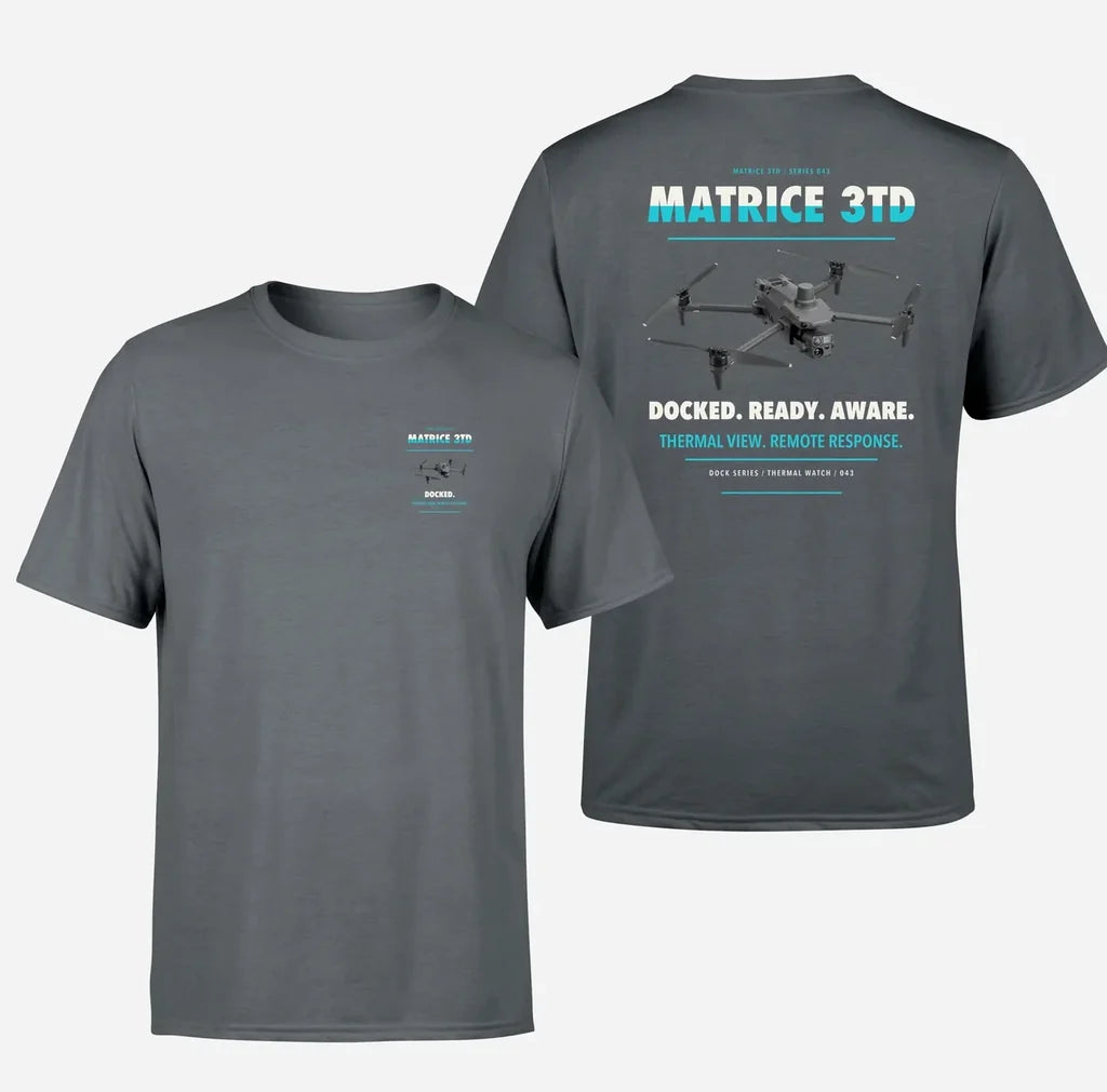 DJI Matrice 3TD design on gray t shirt