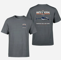 Thumbnail for Bell 505 design on gray t-shirt, double-side print