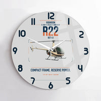 Thumbnail for Robinson R22 Beta II design on light gray no frame wall clock