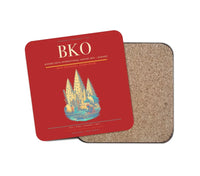 Thumbnail for Modibo Keita International Airport (BKO) design on red 1 piece coaster