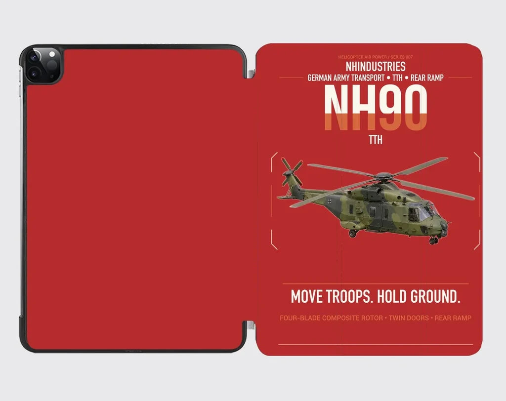 NHIndustries NH90 TTH design on red ipad tablet case