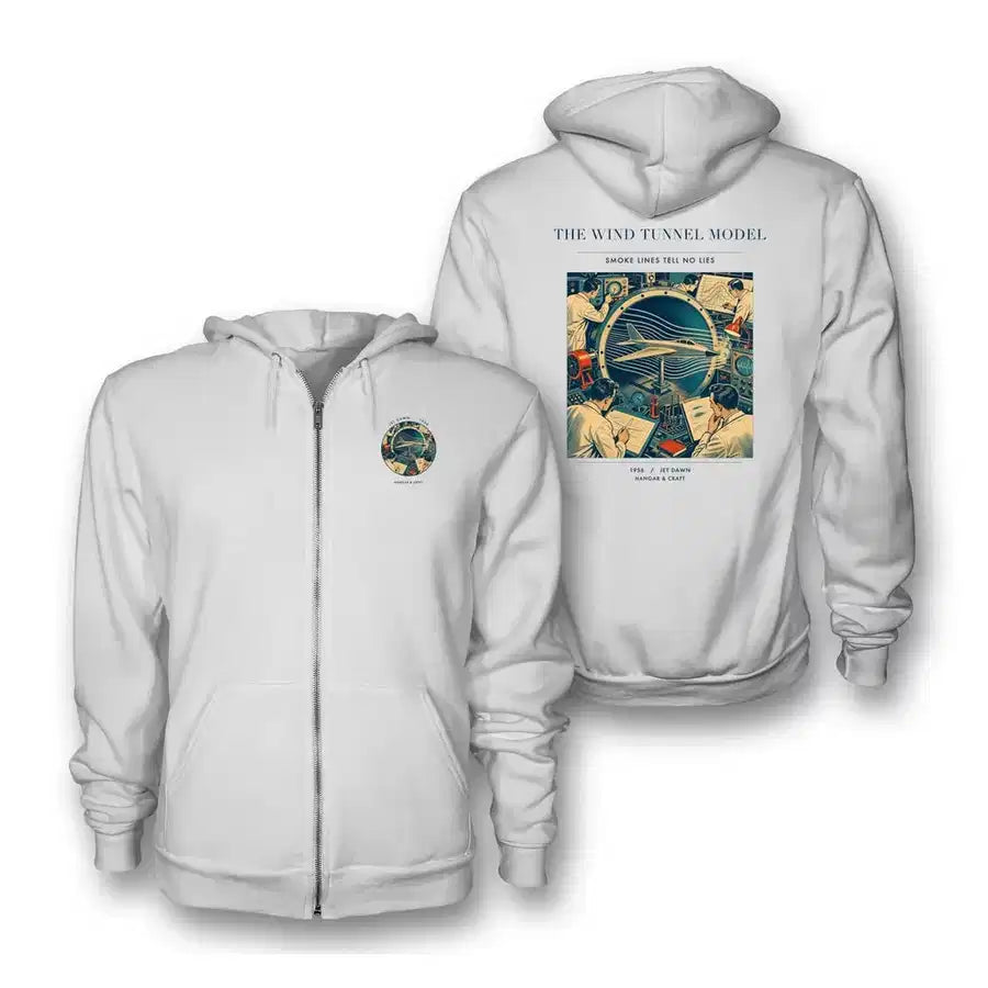 VINTAGE G4174 - The Wind Tunnel Model - Premium Zipped Hoodie design on white