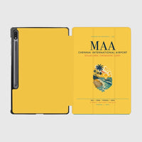 Thumbnail for Chennai International Airport (MAA) design on yellow samsung tablet tablet case