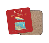 Thumbnail for Bodensee-Airport Friedrichshafen (FDH) design on red 1 piece coaster