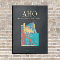 Thumbnail for Alghero–Fertilia Airport AHO - Canvas Framed - Gray