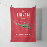 Thumbnail for Bell UH-1H Iroquois design on red towel