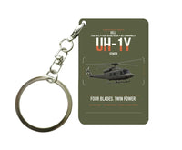 Thumbnail for Bell UH-1Y Venom design on green army designed key chain, double-side print