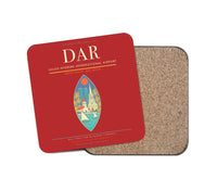 Thumbnail for Julius Nyerere International Airport (DAR) design on red 1 piece coaster