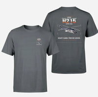 Thumbnail for Airbus H215 design on gray t-shirt, double-side print