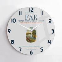 Thumbnail for Hector International Airport (FAR) design on light gray no frame wall clock