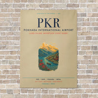 Thumbnail for Pokhara International Airport PKR vertical canvas print - no frame - beige background
