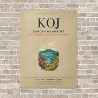Thumbnail for Kagoshima Airport KOJ vertical canvas print - no frame - beige background