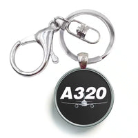 Thumbnail for Super Airbus A320 aviation circle key chain, stainless-steel disc.