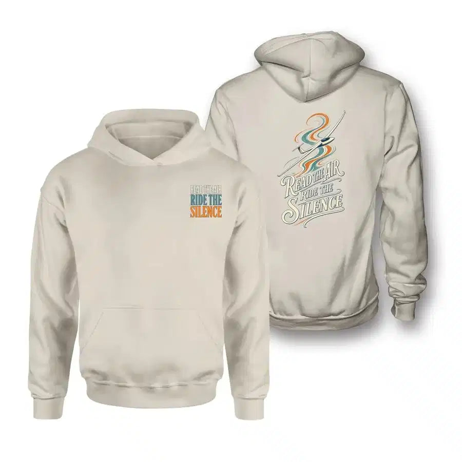 SIGNAL 571 - Read The Air Ride The Silence - Double-Side Hoodie design on khaki double side hoodie
