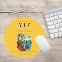 Thumbnail for Billy Bishop Toronto City Airport (YTZ) design on yellow round mouse pad