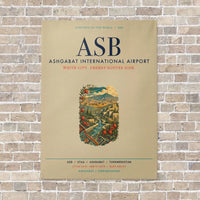 Thumbnail for Ashgabat International Airport ASB vertical canvas print - no frame - beige background