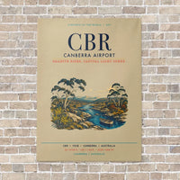 Thumbnail for Canberra Airport CBR vertical canvas print - no frame - beige background