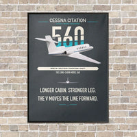 Thumbnail for Cessna Citation 560 - Citation V vertical canvas print - framed - gray background