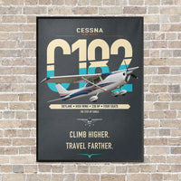 Thumbnail for Cessna 182 Skylane vertical canvas print - framed - gray background