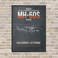 Thumbnail for Sikorsky MH-60S Seahawk vertical canvas print - framed - gray background