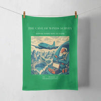 Thumbnail for VINTAGE G4293 - The Cave Of Winds Survey - Designed Towels design on green