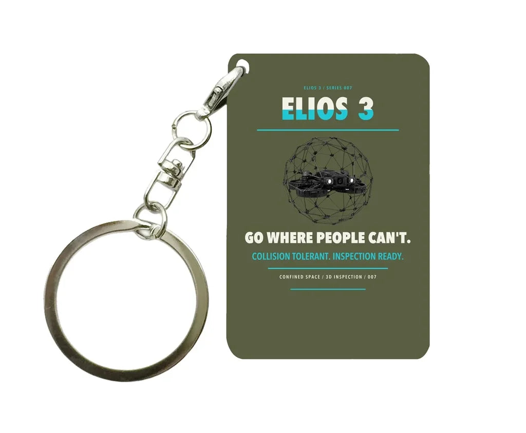 Flyability Elios 3 Key Chain design on green army key chain
