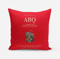 Thumbnail for Albuquerque International Sunport (ABQ) design on red pillow