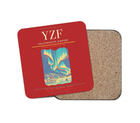 Thumbnail for Yellowknife Airport (YZF) design on red 1 piece coaster