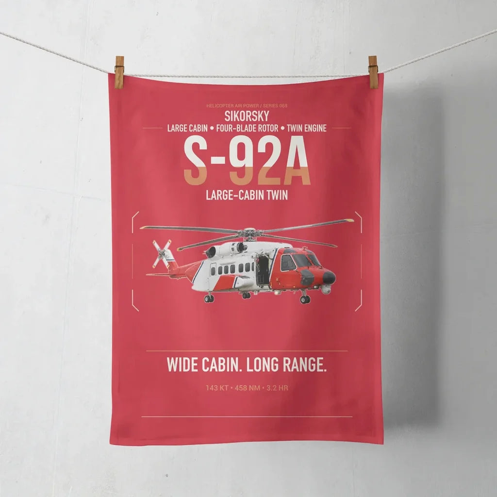 Sikorsky S-92A design on red towel