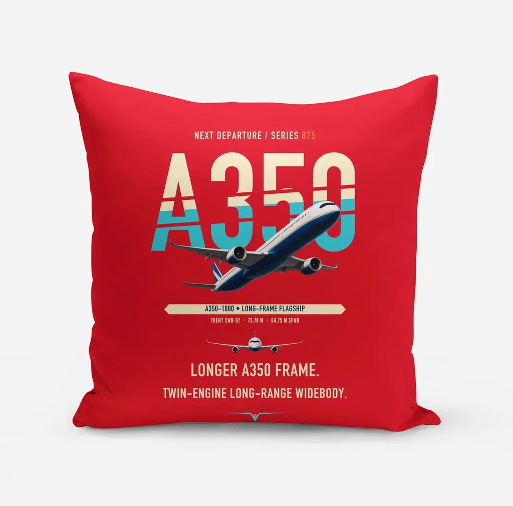 Airbus A350-1000 design on red pillow