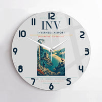 Thumbnail for Inverness Airport (INV) design on light gray no frame wall clock