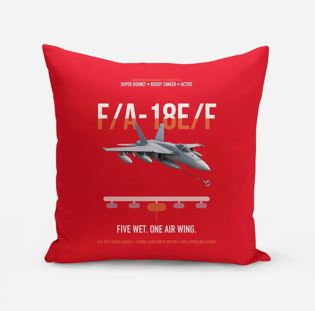 F A-18E F Buddy Tanker design on red pillow