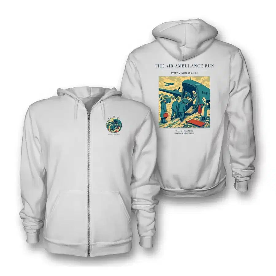 VINTAGE G4506 - The Air Ambulance Run - Premium Zipped Hoodie design on white