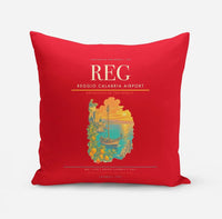 Thumbnail for Reggio Calabria Airport (REG) design on red pillow