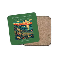 Thumbnail for The Ridge Soaring Sunset - Designed Coasters design on green 1-piece