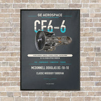 Thumbnail for CF6-6 vertical canvas print - framed - gray background