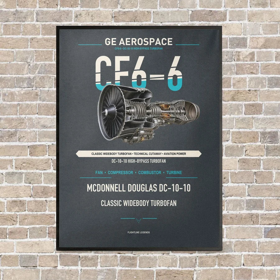 CF6-6 vertical canvas print - framed - gray background