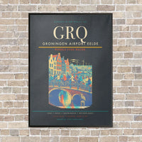 Thumbnail for Groningen Airport Eelde GRQ vertical canvas print - framed - gray background