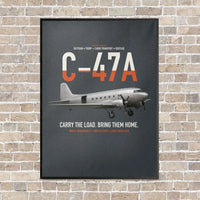 Thumbnail for C-47A Skytrain vertical canvas print - framed - gray background