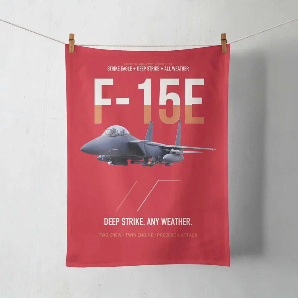 F-15E Strike Eagle Deep Strike Any Weather design on red towel