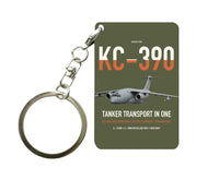 Thumbnail for Embraer KC-390 Millennium design on green army designed key chain, double-side print