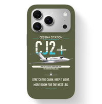Thumbnail for Cessna Citation CJ2+ design on green army magsafe iphone case, for iPhone 17 Pro