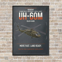 Thumbnail for Sikorsky UH-60M Black Hawk vertical canvas print - framed - gray background