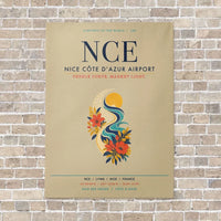 Thumbnail for Nice Côte d’Azur Airport NCE vertical canvas print - no frame - beige background