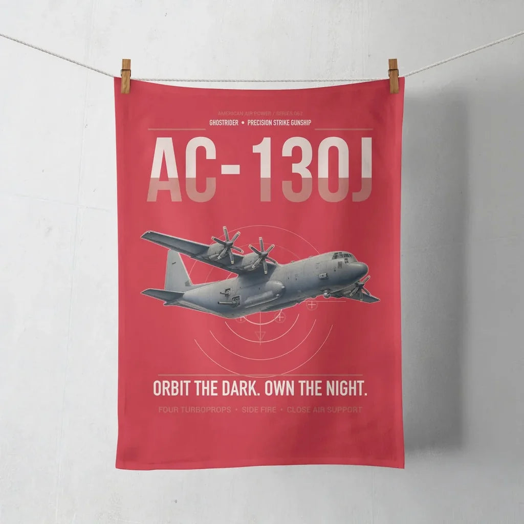 AC-130J Ghostrider design on red towel
