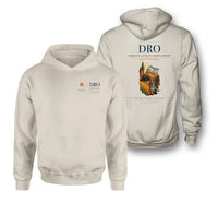 Thumbnail for Durango–La Plata County Airport (DRO) design on khaki double-side hoodie