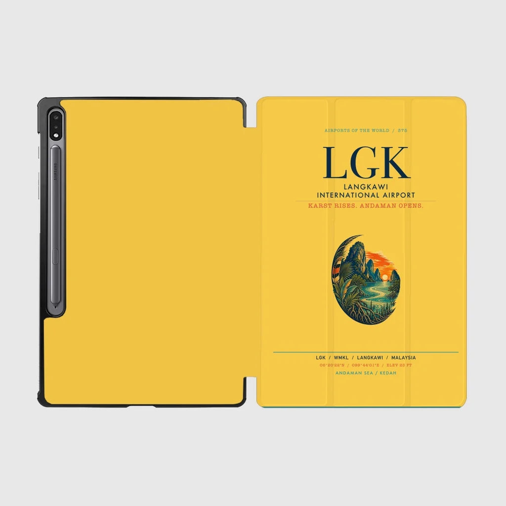 Langkawi International Airport (LGK) design on yellow samsung tablet tablet case
