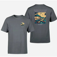 Thumbnail for VINTAGE G4309 - The Midway Refuel Island - Double-Side T-Shirt design on gray double side t shirt