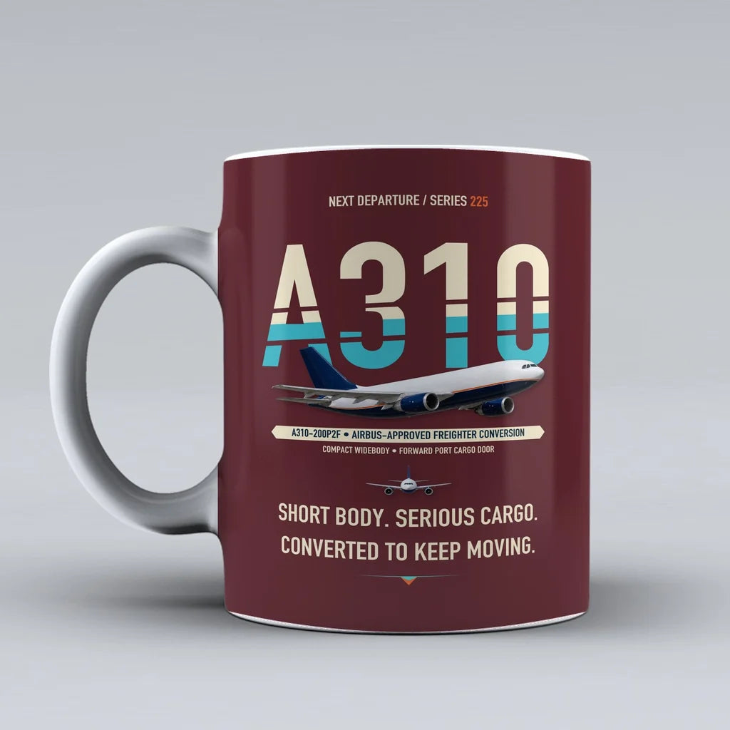 A310-200P2F Mug design on dark red airbus