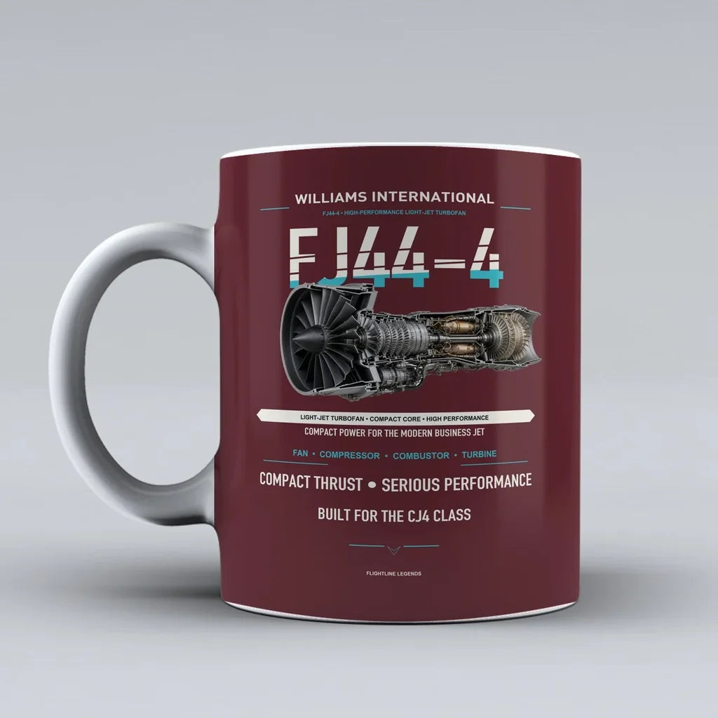 Mug design on dark red fj44 4